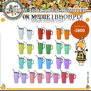 Custom Logo 40OZ Stainless Steel Tumbler Handle Lid Reusable Straw <b>Double</b>-<b>wall</b> Vacuum Insulation 6-12 Hours Thermal Performance - Product Image 2