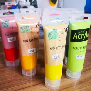 Produsen grosir cat akrilik 75ml set cat seni 12 warna 18 warna opsional cat akrilik pengolahan