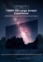 Écran de projection à ultra courte focale de 60'' à 120'', écran de projection portable sur trépied, écran de projection 4:3 16:9