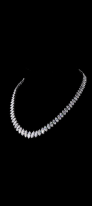 18k Gold Diamond <b>Necklace</b>, Marquise Cut Diamond Tennis <b>Necklace</b>, Wedding Bridal <b>Necklace</b>, Diamond <b>Statement</b> <b>Necklace</b> - Product Image 3