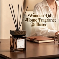 Diffuseur de parfum d'ambiance aux tons chauds, ornement de luxe en verre carré ambré, diffuseur à bâtonnets longue durée pour chambre et salle de bain