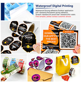 Tem nhãn sản phẩm tự dính tùy chỉnh, in ấn, chống thấm nước, chất liệu vinyl, <span class=keywords><strong>logo</strong></span> thương hiệu, hình tròn, dùng cho bao bì thực phẩm - Product Image 3