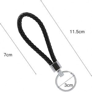 Llavero de Cuero Trenzado, Diseño Simple, Anillos de Llaves de Aleación Tejidos en PU, Correa Hecha a Mano para Coche, Bolso, Accesorios para Mujeres, Hombres y Niños - Product Image 2