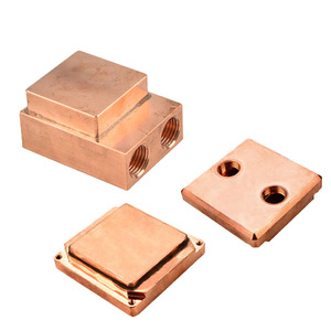 Bloc de refroidissement à eau en cuivre pur, usiné CNC, pour soudage sous vide silencieux, équipement industriel, 100 000 heures de service - Product Image 1