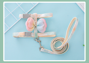 ชุดสายจูงและสายจูงสำหรับแมวสัตว์เลี้ยงสุดหรูสายจูงและสายจูงสุนัขลูกแมวและสายจูงแบบมีปีกหลังไล่ระดับสี - Product Image 2