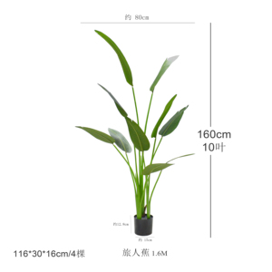Plante Artificielle Voyageur Bananier Simulé Voyageur Ravenala Pot En Gros <span class=keywords><strong>Vert</strong></span> Décor Oiseau De Paradis - Product Image 2