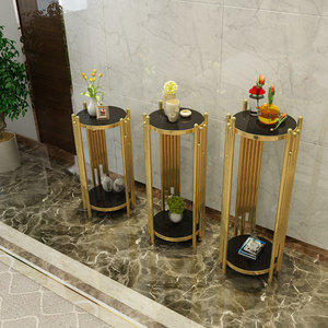 Meubles de salon, table d'appoint en acier inoxydable, table d'angle de luxe pour support à fleurs - Product Image 3