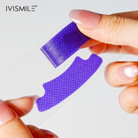 Tiras Blanqueadoras Naturales de Alta Viscosidad Sin Peróxido V34+Pap, Tiras Secas para Blanqueamiento Dental Púrpura para Dientes Sensibles