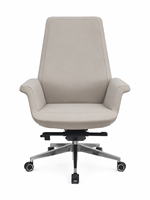 Chaise de bureau en cuir véritable à dossier moyen avec mousse moulée, chaise de direction de luxe ergonomique pivotante pour ordinateur de bureau