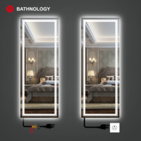 Miroir LED intelligent mural pleine longueur pour chambre d'hôtel, avec fonction anti-buée, pour salon et coiffure