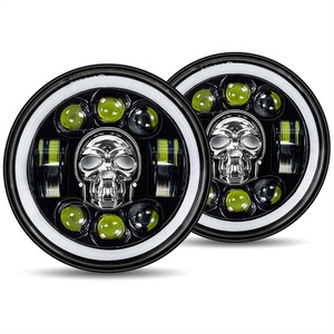 ไฟหน้ารถมอเตอร์ไซค์ LED รุ่น Skull ขนาด 5.75 นิ้ว ดีไซน์ใหม่ ไฟหน้ารถมอเตอร์ไซค์ LED สีขาวเหลือง ปรับไฟสูงต่ำได้ - Product Image 5
