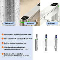 Torniquete Automático de Acero Inoxidable con Reconocimiento Facial, Control de Acceso Antipinzamiento, Bidireccional, IP54, Barrera para Fábrica u Oficina