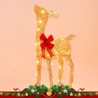 Vente en gros 3 pièces décoration de Noël éclairée cerf intérieur extérieur décoration de Noël LED renne famille ensemble de lumières