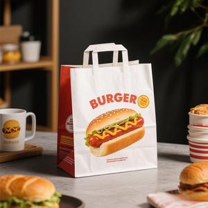 Bolsas de Papel Kraft SOS Marrones al por Mayor, Bolsas SOS con Revestimiento Antigrasa para Envasado de Alimentos para Llevar - Product Image 4