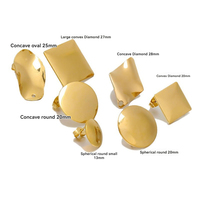Clous ronds en acier inoxydable plaqué or pour la fabrication de boucles d'oreilles pendantes DIY, breloques et accessoires de bijouterie pour anniversaire