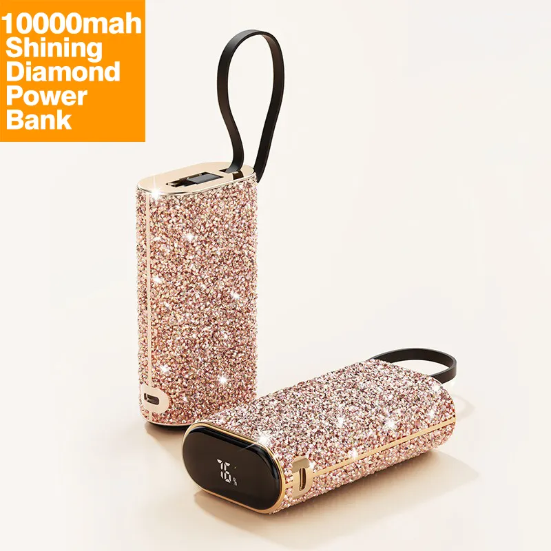 Pocked PowerBank con diamantes Cargador 10000 mAh Superventas Electrónica de consumo Mini llavero portátil Banco de energía de emergencia