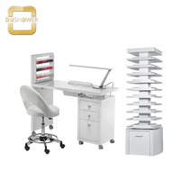 Tables de manucure et fauteuils de pédicure, table de manucure avec collecteur de poussière pour table à ongles, mobilier de salon de manucure