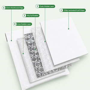 Enveloppe à bulles en papier kraft écologique avec logo personnalisé pour l'emballage express - Product Image 4