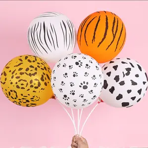12 zoll 2.8g tiger print leopard kuh druck hund footprint ballon tier druck latex ballon