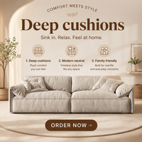 Italienisches Kunstleder & Stoff Gepolstertes Elefantenohr-Sofa - Minimalistisches Creme-Ecksofa für Hotel & Villa Luxus-Wohnzimmer