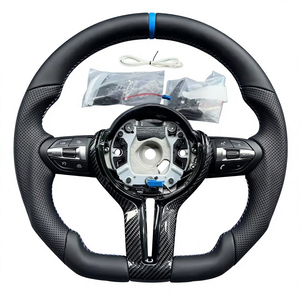 Volant de direction de style M Sport en fibre de carbone véritable, cuir Nappa perforé pour BM/W Série 3, Série 5, M2, M3, M4, remplacement direct - Product Image 6