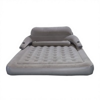 Colchón Inflable de PVC con Bomba Eléctrica Integrada, Reposabrazos, Respaldo Integrado y Portavasos
