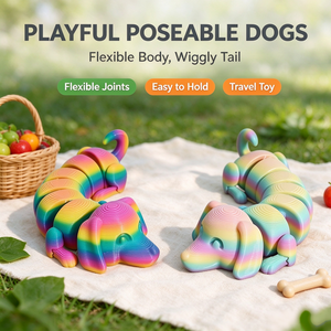 Figura de Perro Salchicha Arcoíris 3D, Decoración de Escritorio de Plástico, Adorno de Escritorio Unisex, Regalo - Product Image 4