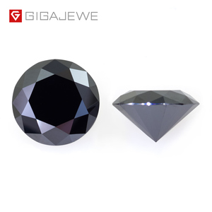 GIGAJEWE-diamante moissanita suelto de corte redondo para fabricación de joyas, color negro - Product Image 1