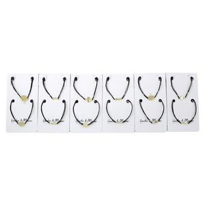 Bracciale con ciondolo in oro e filo nero in acciaio inossidabile, fatto a mano, 12 pezzi - Product Image 2