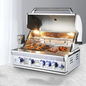 Mesin Panggang BBQ, Oven Ayam Komersial Panggang Daging Sapi Arang Gas Panggang BBQ