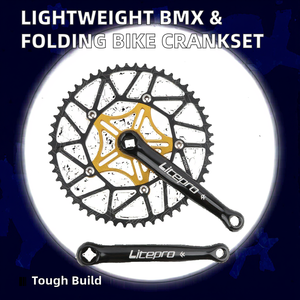 Pédalier pliable super léger 130 BCD pour VTT 170mm 11 vitesses 44-52T anneau de roue à chaîne en alliage d'aluminium pour vélo de croisière - Product Image 2