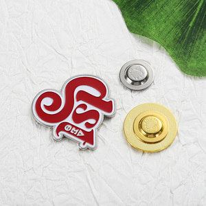 사용자 정의 자기 옷깃 핀 3D 편지 브랜드 로고 골드 실버 도금 철 부드러운 에나멜 배지 브로치 자석 핀 도매 선물 - Product Image 5