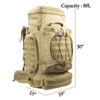 Sac à dos tactique multifonctionnel étanche de 80l, sac à dos tactique, sac à dos d'entraînement en plein air