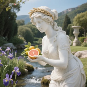 Estatua de Horae de mito griego tallada en piedra Natural grande personalizada, escultura de mármol blanco de la diosa <span class=keywords><strong>Theros</strong></span> de verano de tamaño real para decoración de jardín - Product Image 3