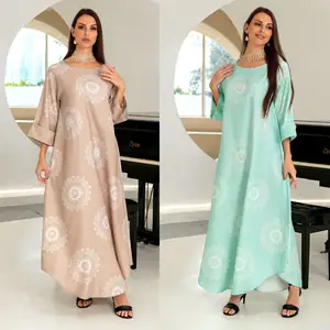 Modest long styles traditional muslim ethnic clothing Arabic abaya Muslim women Dubai kaftan home wear evening casual dresses