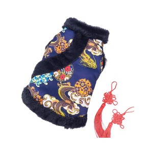 Chinese-style clothing with frog buttons, festive winter <b>clothes</b> for puppies, Teddy, Bichon Frise, Pomeranian, and <b>cats</b>, - Product Image 4