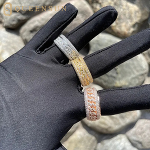 Anelli Hip Hop con Diamanti e Anelli Cuban in Moissanite QUEENSUN GRA D <span class=keywords><strong>VS</strong></span> Oro 10K 14K 18K da Uomo e Donna - Product Image 5