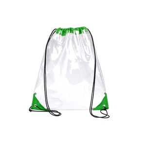 Natural Style Stadium Approved Clear Drawstring <b>Bag</b> Transparent PVC with Soft Polyester Lining See-Through Backpack - Product Image 3