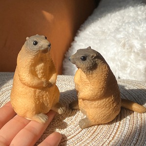 Jouet de simulation de marmotte pour enfants, modèle animalier, jouet cognitif, nouveauté, anti-stress, animal mignon à presser, cadeau pour fille - Product Image 4