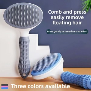Brosses auto-nettoyantes pour chat et chien Peigne de toilettage pour animaux de compagnie avec bouton de nettoyage Peigne de toilettage pour chiens Outil de brosse - Product Image 5