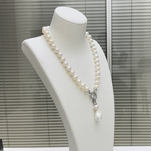 بيع بالجملة مجوهرات اللؤلؤ الناعم مثقف لؤلؤ المياه العذبة قلادة قلادة ضيقة 18 بوصة حبلا للنساء - Product Image 2