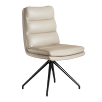 Chaise de salle à manger moderne de luxe avec revêtement en cuir et pieds en métal, design pivotant pour la salle à manger et le bureau à domicile