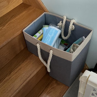 Bacs de rangement pliables en tissu durable panier d'escalier organisateur de stockage de marche d'escalier avec poignée pour escaliers en moquette et en bois