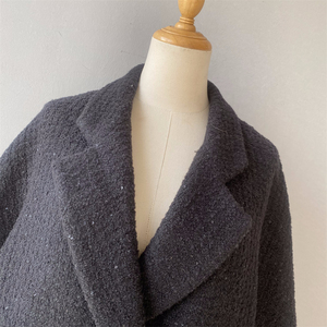 <span class=keywords><strong>Manteau</strong></span> en <span class=keywords><strong>laine</strong></span> à double boutonnage de Style à la mode Style ample vente en gros doux luxe <span class=keywords><strong>noir</strong></span> personnalisé <span class=keywords><strong>manteau</strong></span> en cachemire surdimensionné pour femmes - Product Image 5