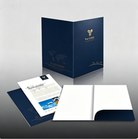 Carpeta Azul con Relieve de 12PT/16PT, Carpeta Negra Mate con Logotipo UV, Carpeta Personalizada con Lámina Dorada, Carpeta de Presentación A4 para Hospitales, Carpetas de Papel para Documentos