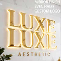Letrero de Letras Acrílicas Retroiluminadas Personalizadas, Letrero con Logotipo 3D, Adecuado para Paredes de Marcas Corporativas y Señalización Comercial