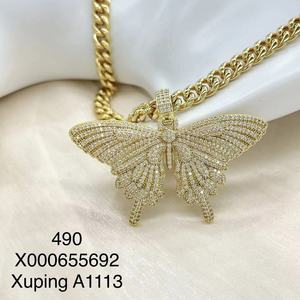Xuping ювелирные изделия Мода бабочка слон футбол 18k позолоченный синтетический фианит с животными хип-хоп большой кулон - Product Image 2
