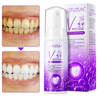 SEFUDUN Mousse Nettoyante Dentaire Violette Élimine Doucement les Taches Jaunes et la Plaque Dentaire Unifie le Teint des Dents Rafraîchit l'Haleine Blanchit les Dents