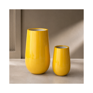 Pot de fleurs de luxe en fibre de verre, jardinière haute d'extérieur, conteneur décoratif de jardin, résistant à l'eau et aux intempéries, blanc et noir, directement de l'usine - Product Image 1