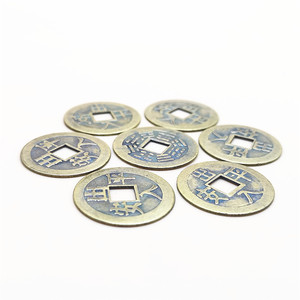 Pièces de monnaie en bronze antique de 23 mm de diamètre, répliques de caractères chinois, cadeau porte-bonheur, objet de collection culturel, bijou - Product Image 1